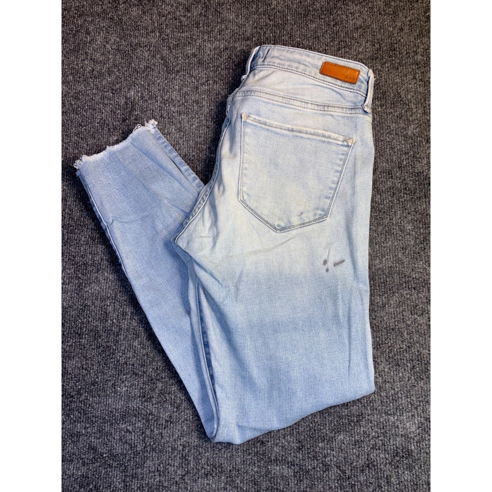 Abercrombie & Fitch Harper Ankle Jeans Women 26/2L Blue Denim Distressed Raw Hem